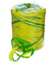 Изображение товара Рафия флористическая для упаковки подарков желто-зеленая